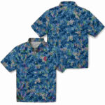 Leafy Pattern Navy Blue Cleveland Guardians Hawaiian Shirt