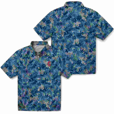 Leafy Pattern Navy Blue Cleveland Guardians Hawaiian Shirt