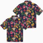 Hibiscus And Fruit Navy Blue Boston Red Sox Hawaiian Shirt