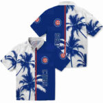 Palm Trees Blue White Chicago Cubs Hawaiian Shirt