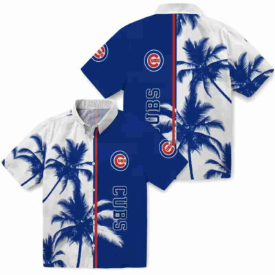Palm Trees Blue White Chicago Cubs Hawaiian Shirt