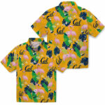 Flamingo Foliage Blue Green California Golden Bears Hawaiian Shirt