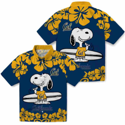 Snoopy Surf Blue White California Golden Bears Hawaiian Shirt