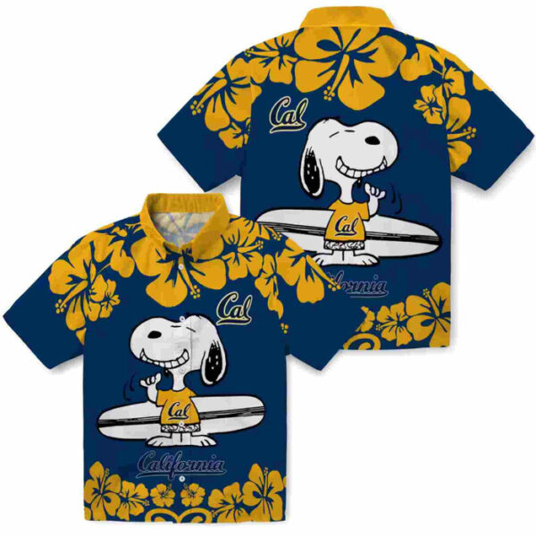 Snoopy Surf Blue White California Golden Bears Hawaiian Shirt