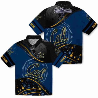 Football Wave Blue Black California Golden Bears Hawaiian Shirt