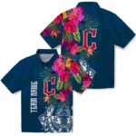 Floral Polynesian Navy Blue Cleveland Guardians Hawaiian Shirt