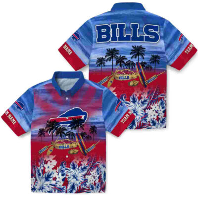 Customized Tropical Canoe Blue Buffalo Bills Hawaiian Shirt