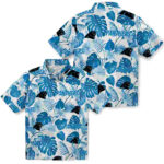 Tropical Plants Blue White Carolina Panthers Hawaiian Shirt