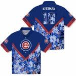 Customized Floral Chevron Blue Chicago Cubs Hawaiian Shirt