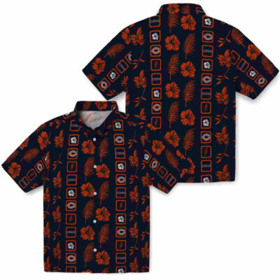 Framed Floral Blue Chicago Bears Hawaiian Shirt