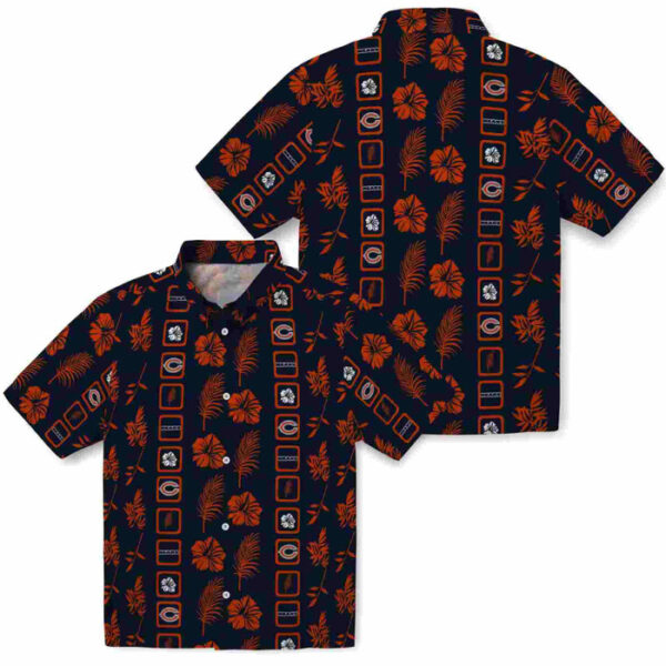 Framed Floral Blue Chicago Bears Hawaiian Shirt