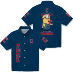 Stuart Minion Navy Blue Cleveland Guardians Hawaiian Shirt