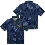 Jungle Vibes Navy Blue Auburn Tigers Hawaiian Shirt
