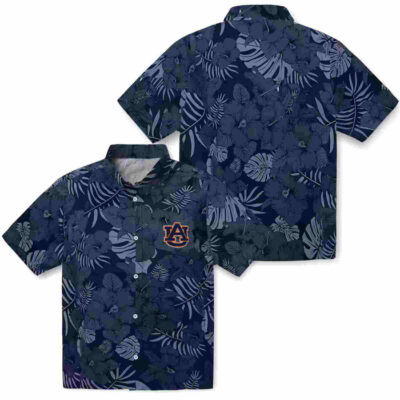 Jungle Vibes Navy Blue Auburn Tigers Hawaiian Shirt