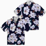 Hibiscus Blooms Blue White Chicago Bears Hawaiian Shirt