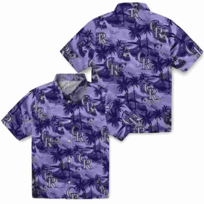 Coastal Palms Blue Colorado Rockies Hawaiian Shirt